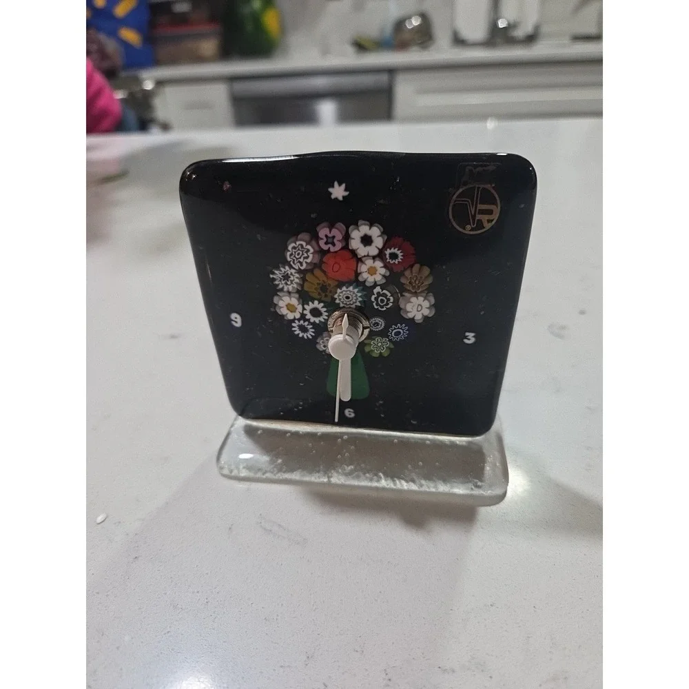 The Tree of Life - Clock with Pedestal - Murano Glass watch Millefiori